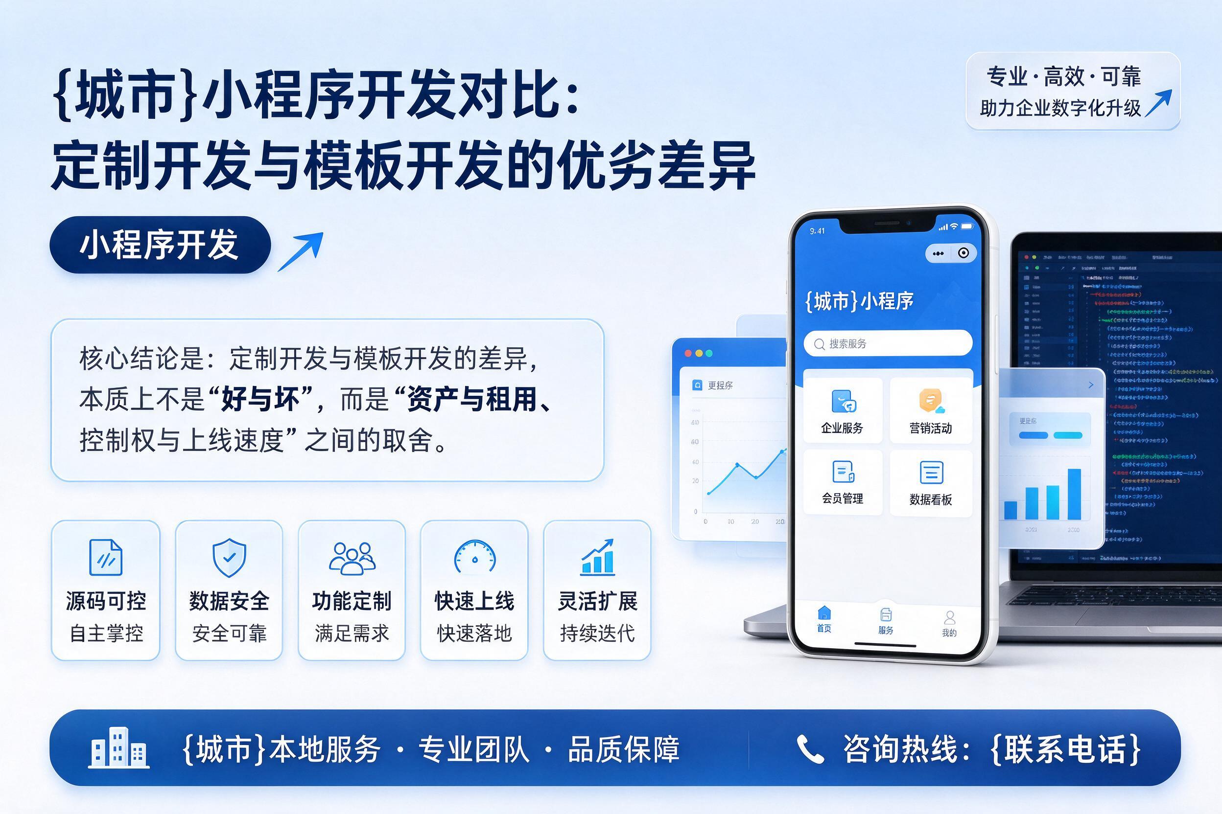 宁波小程序开发对比:定制开发与模板开发的优劣差异